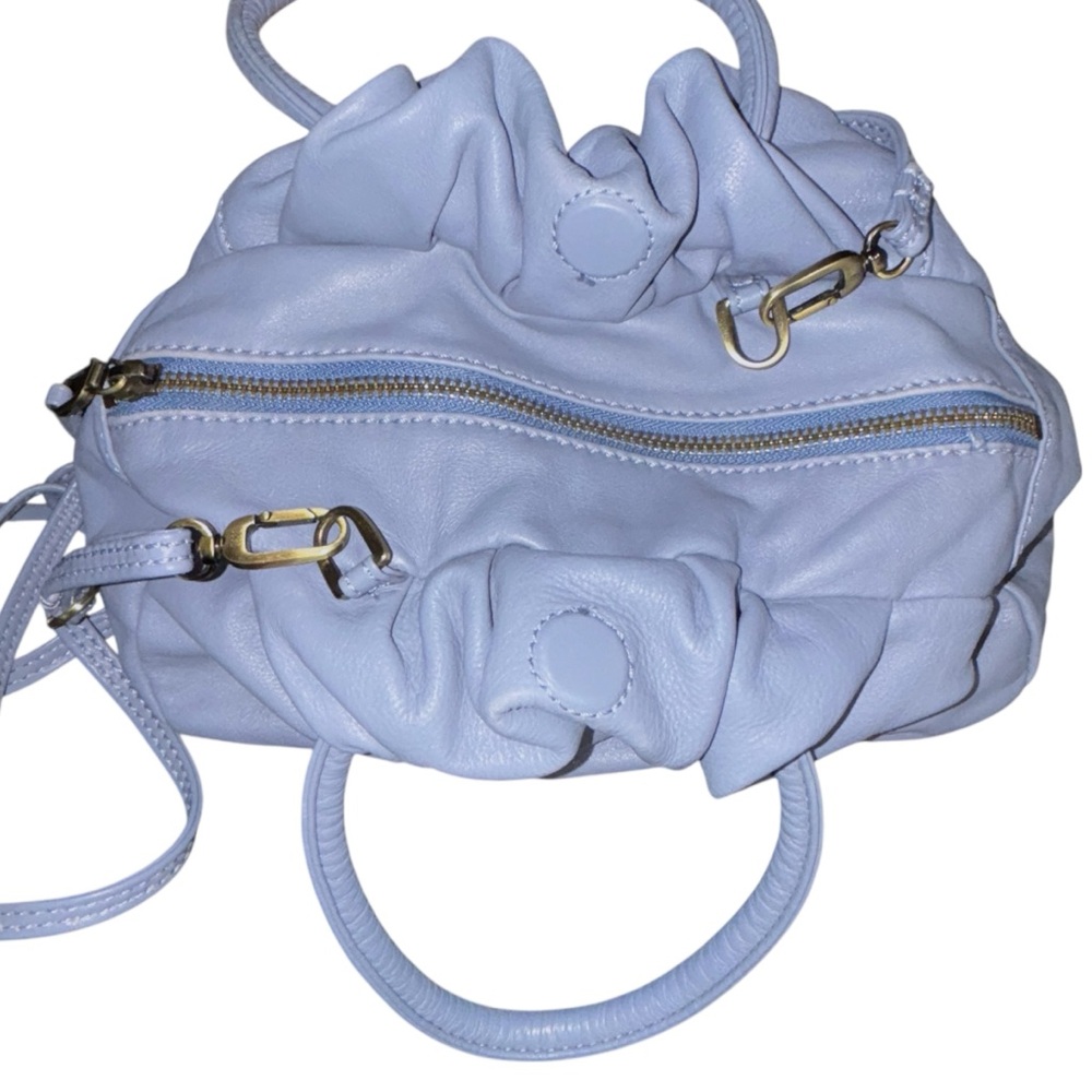 Hobo Darling Provence Blue Leather Convertible Crossbody Satchel Bag - Picture 5 of 15